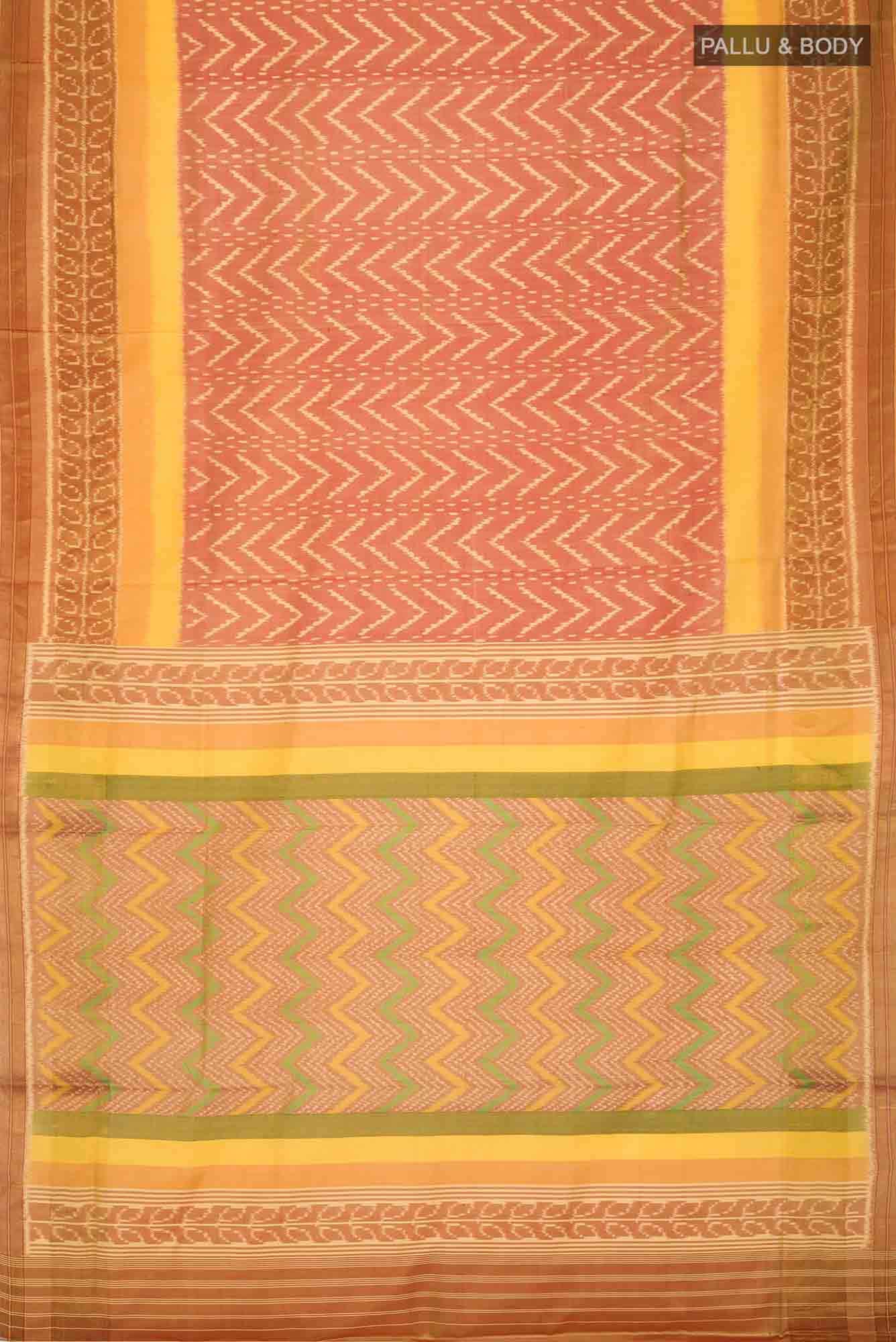 Mustard Rajkot Patola Silk Saree