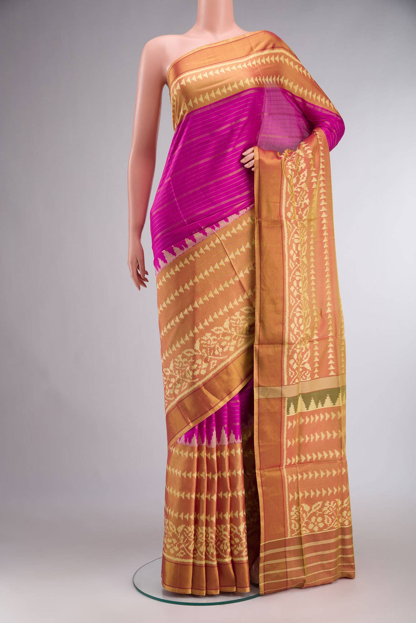 Mustard Rajkot Patola Silk Saree