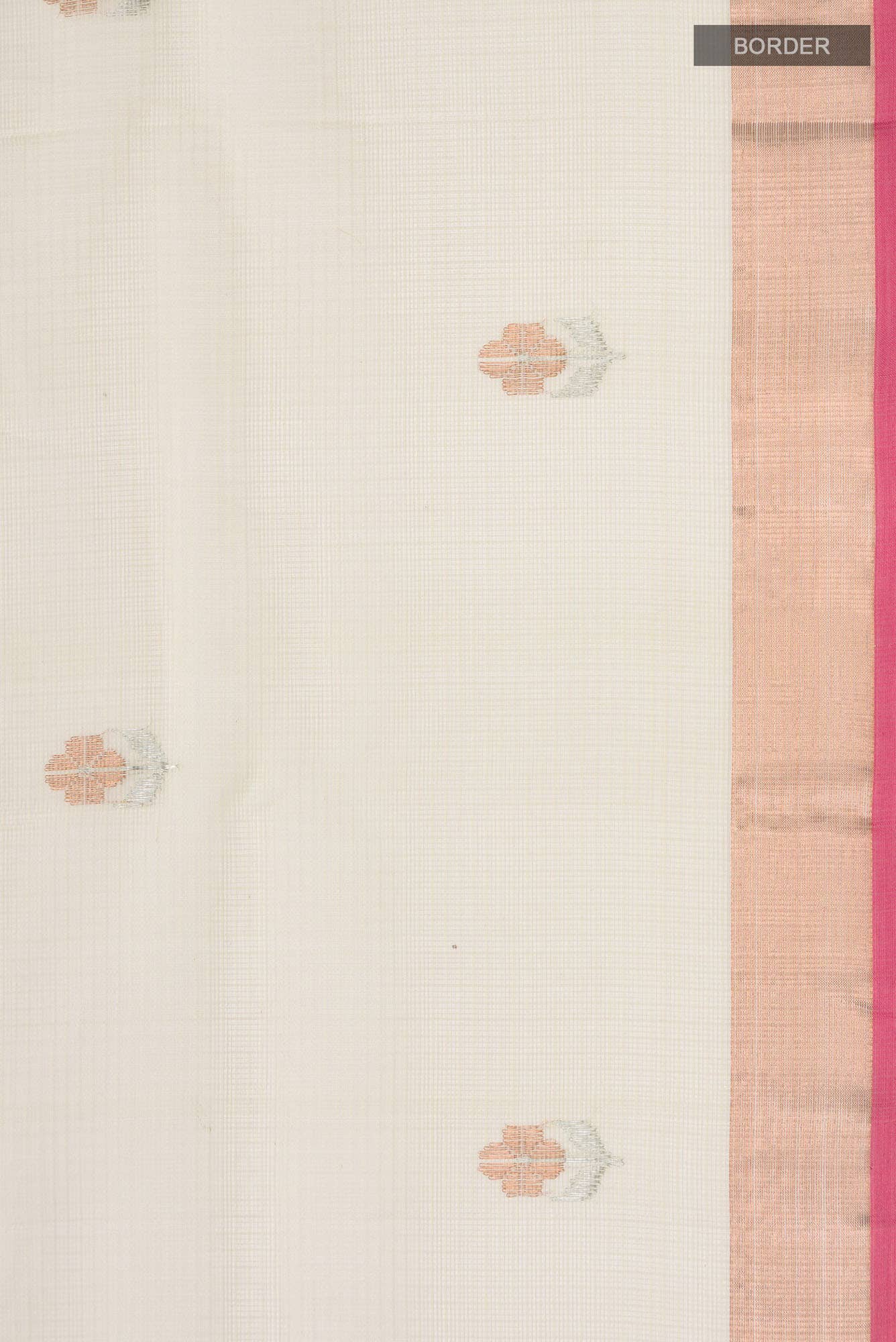 Cream Kora Silk Saree