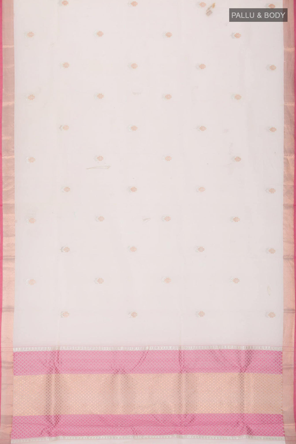 Cream Kora Silk Saree