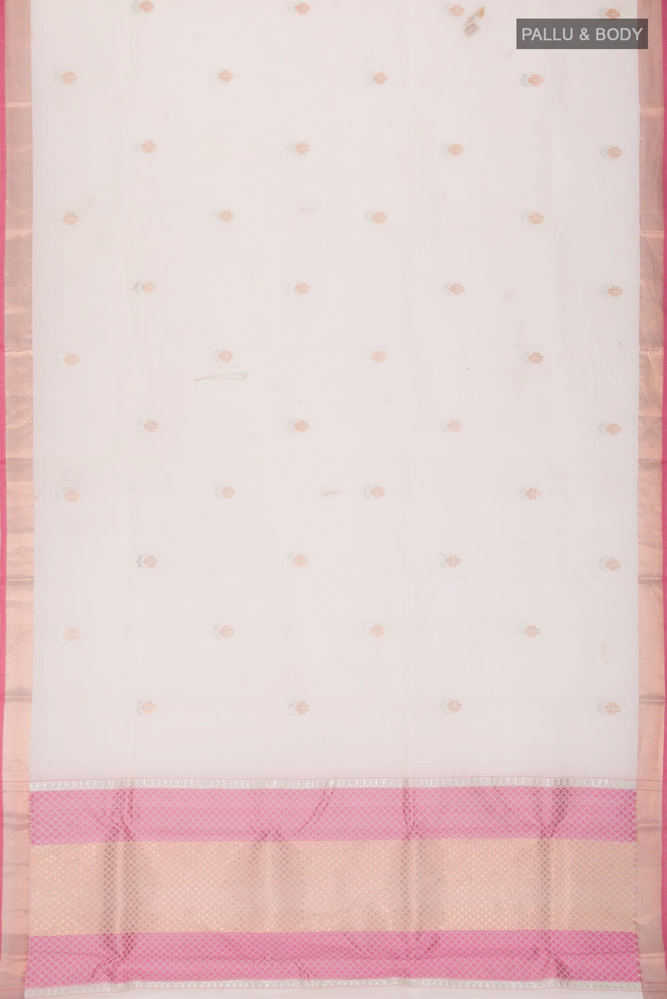 Cream Kora Silk Saree