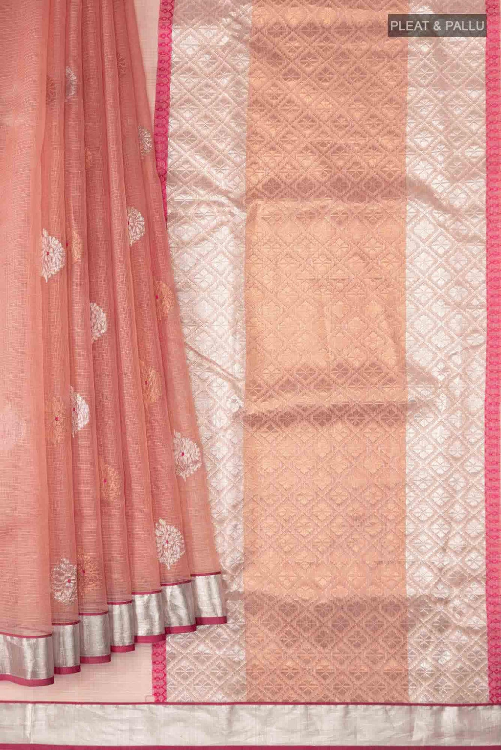 Coral Silk Cotton Saree