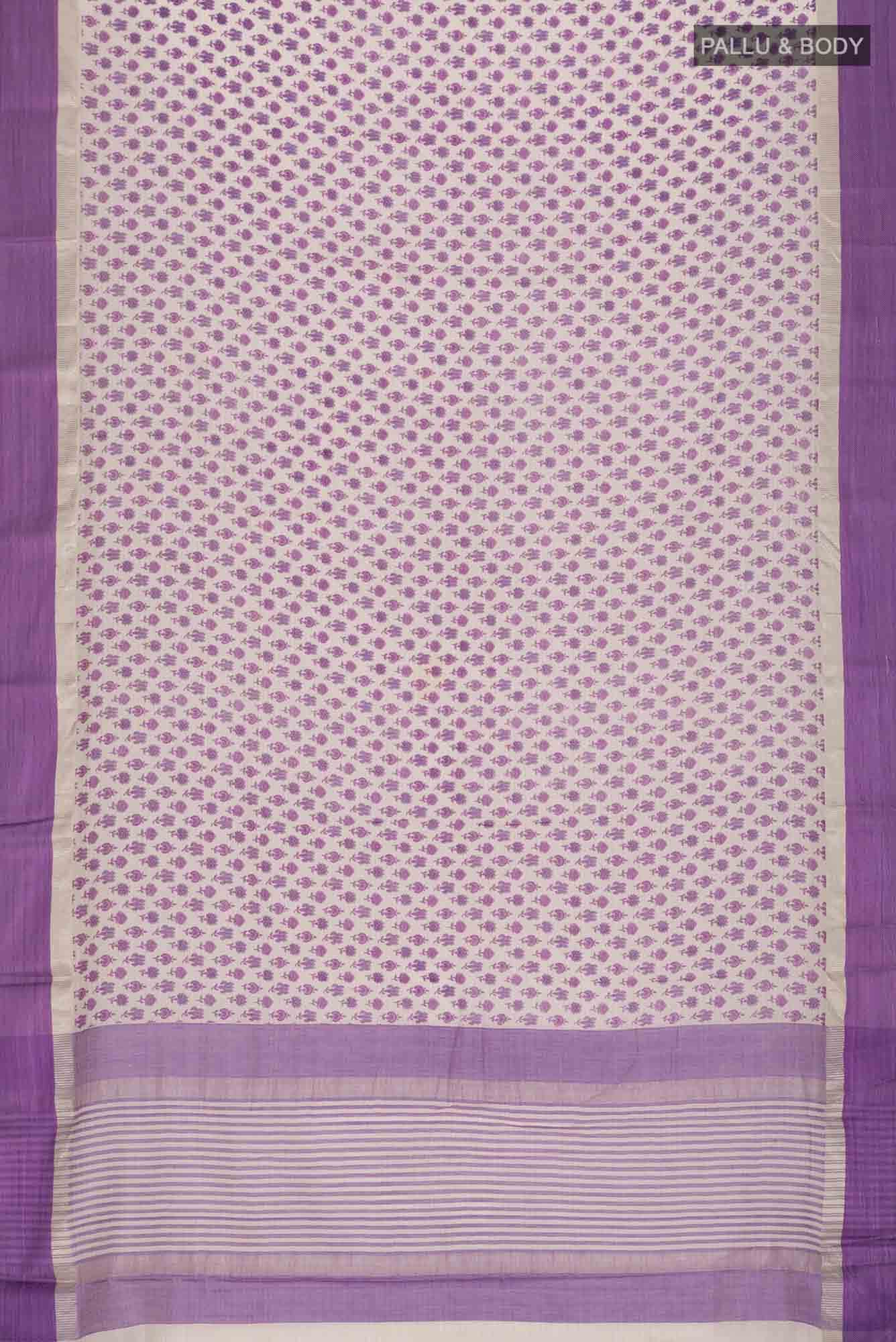 Cream Silk Cotton Saree