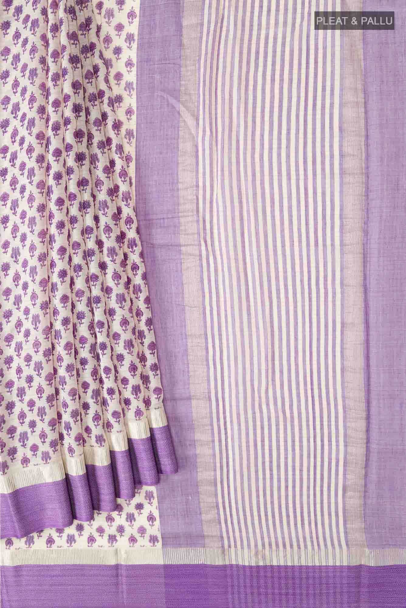 Cream Silk Cotton Saree
