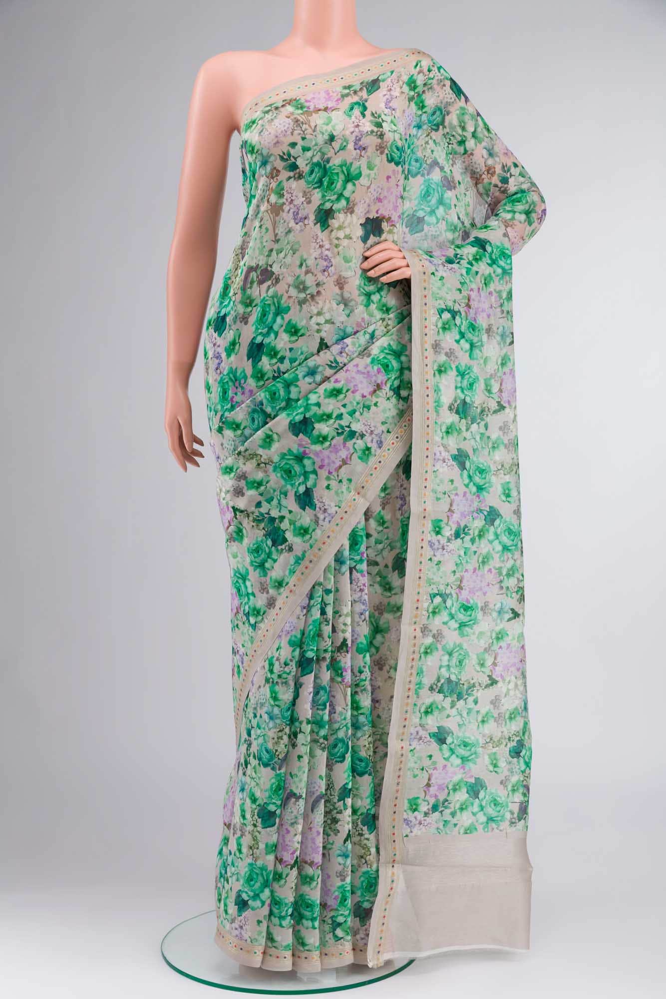 Green Silk Cotton Saree