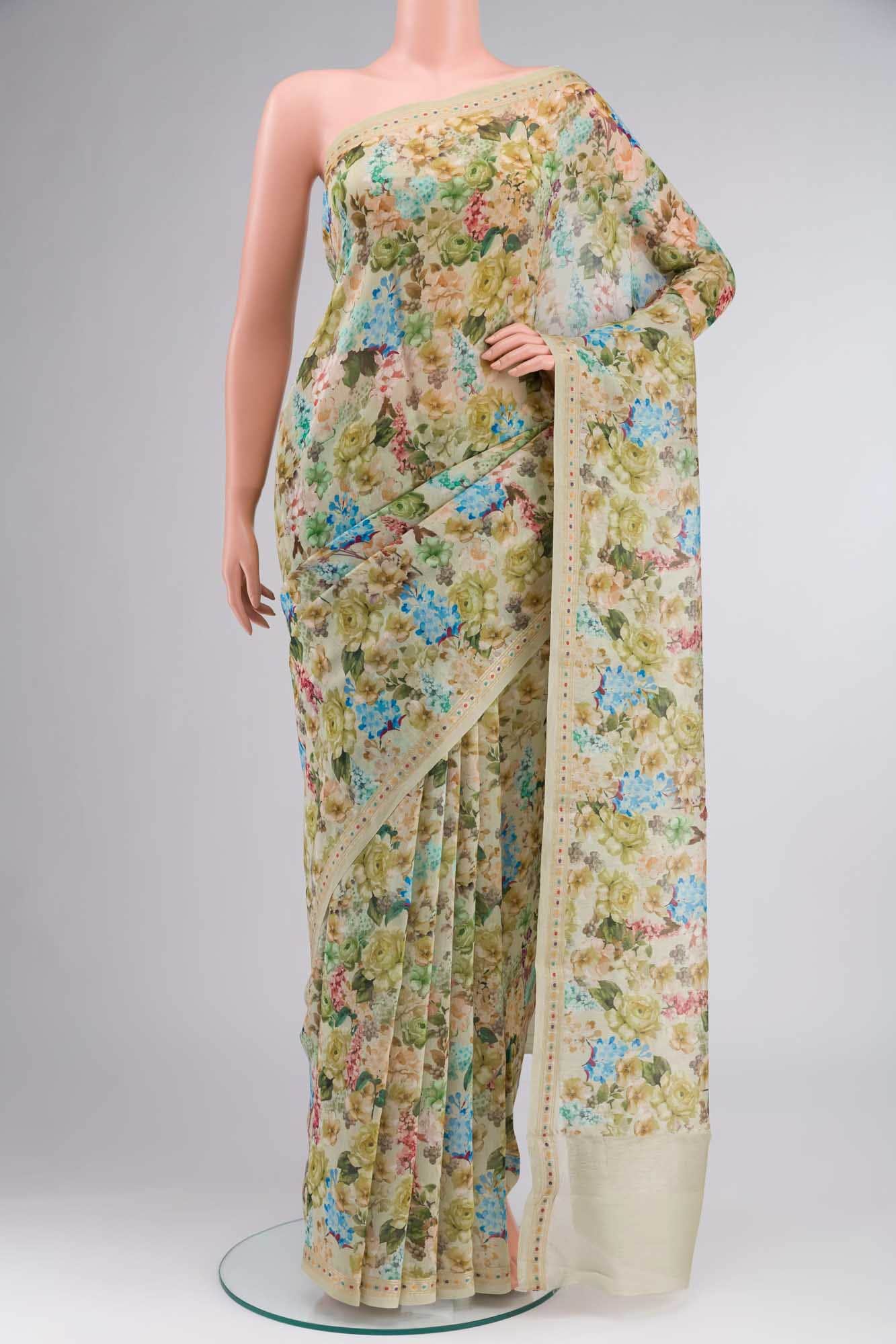 Green Silk Cotton Saree