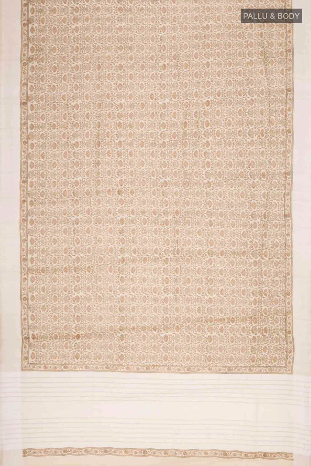 Beige Tussar Silk Saree