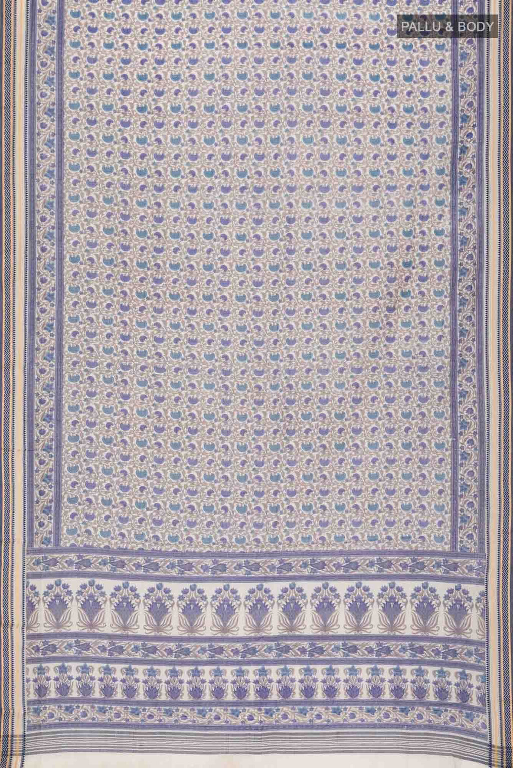 Cream Tussar Silk Saree