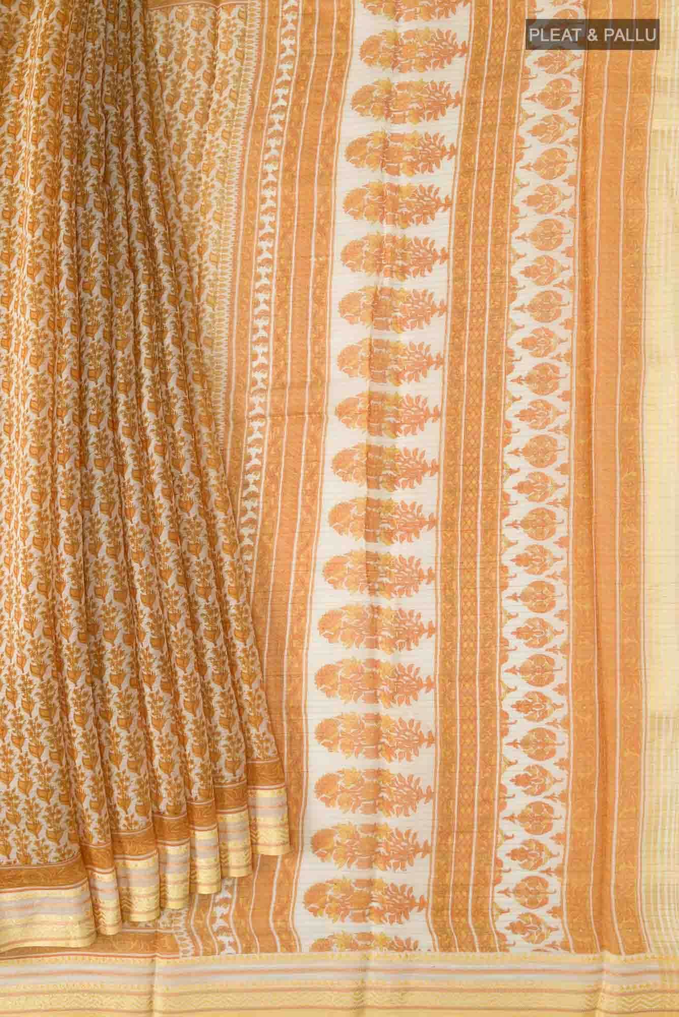 Yellow Silk Cotton Saree
