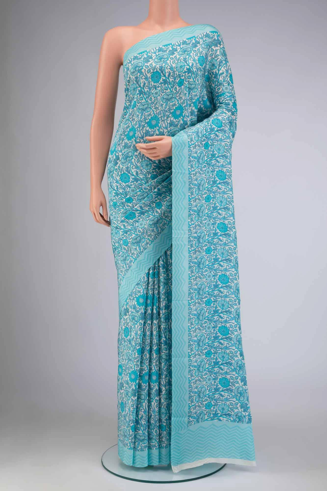 Blue Baluchari Silk Saree