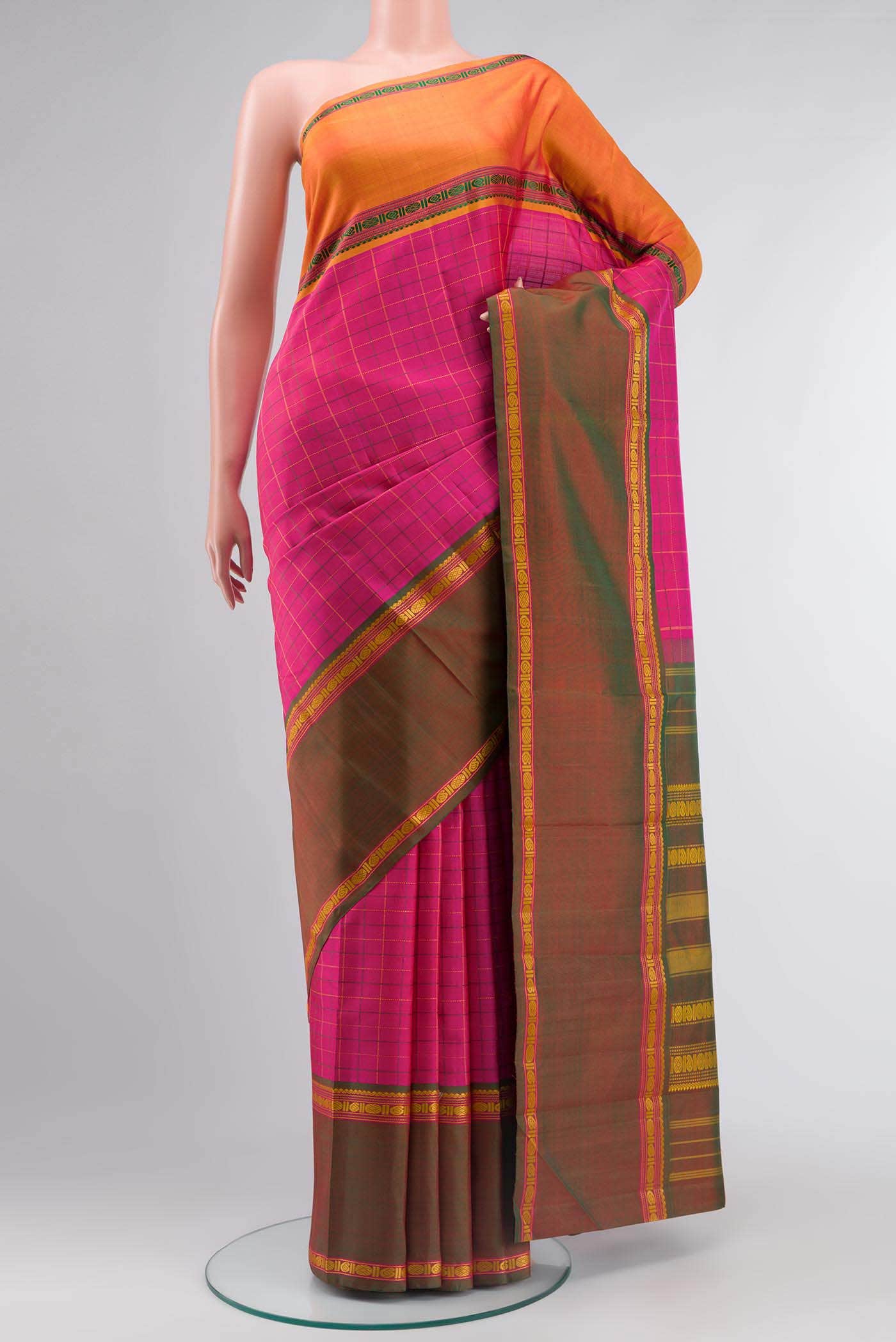 Pink Kanchipuram Silk Saree