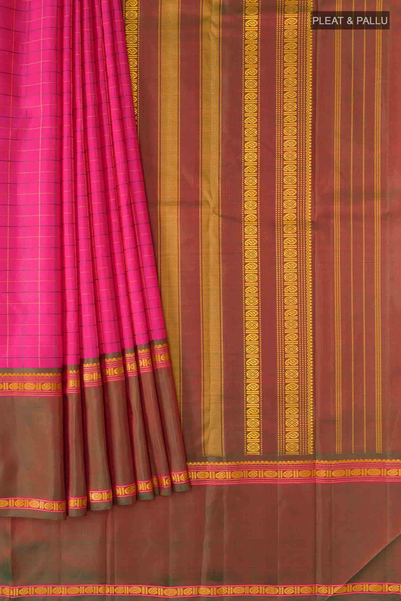 Pink Kanchipuram Silk Saree
