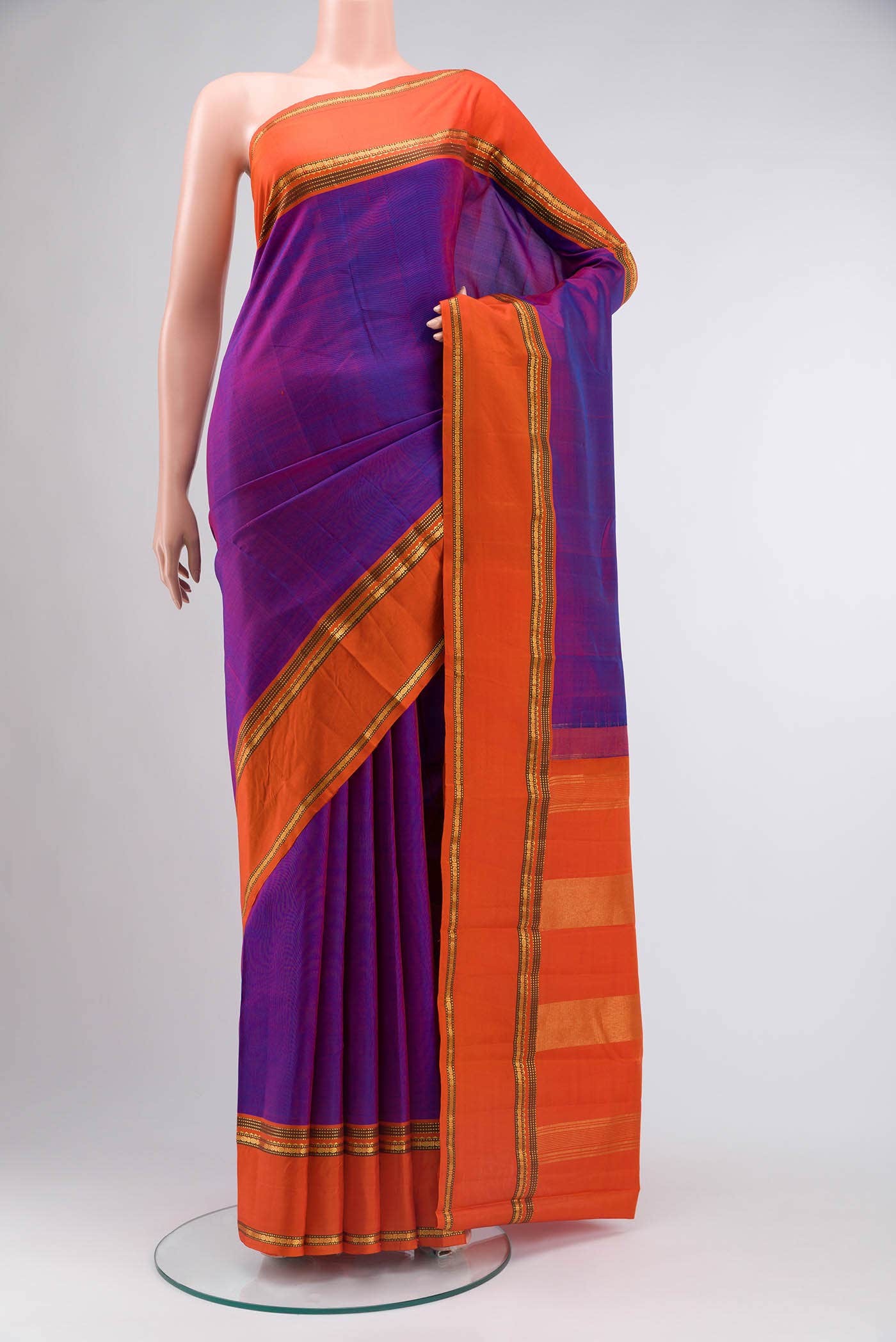 Purple Kanchipuram Silk Saree