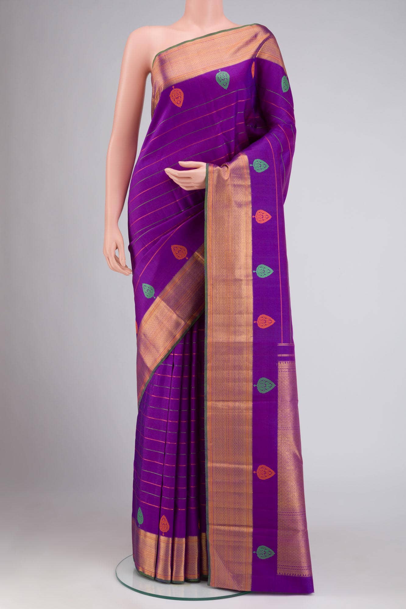 Purple Kanchipuram Silk Saree