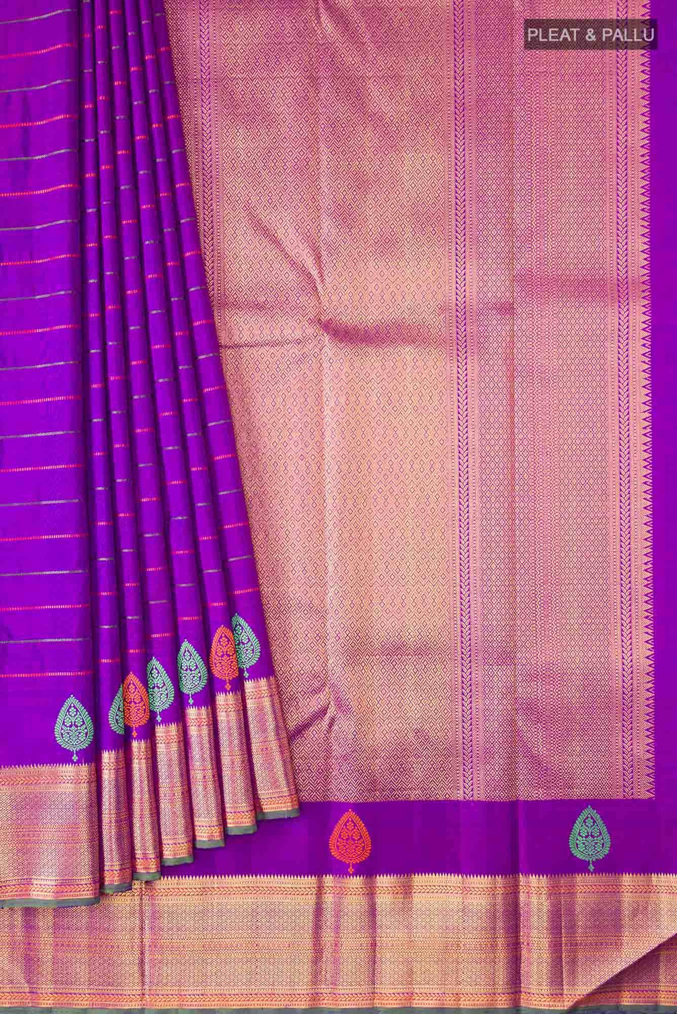 Purple Kanchipuram Silk Saree