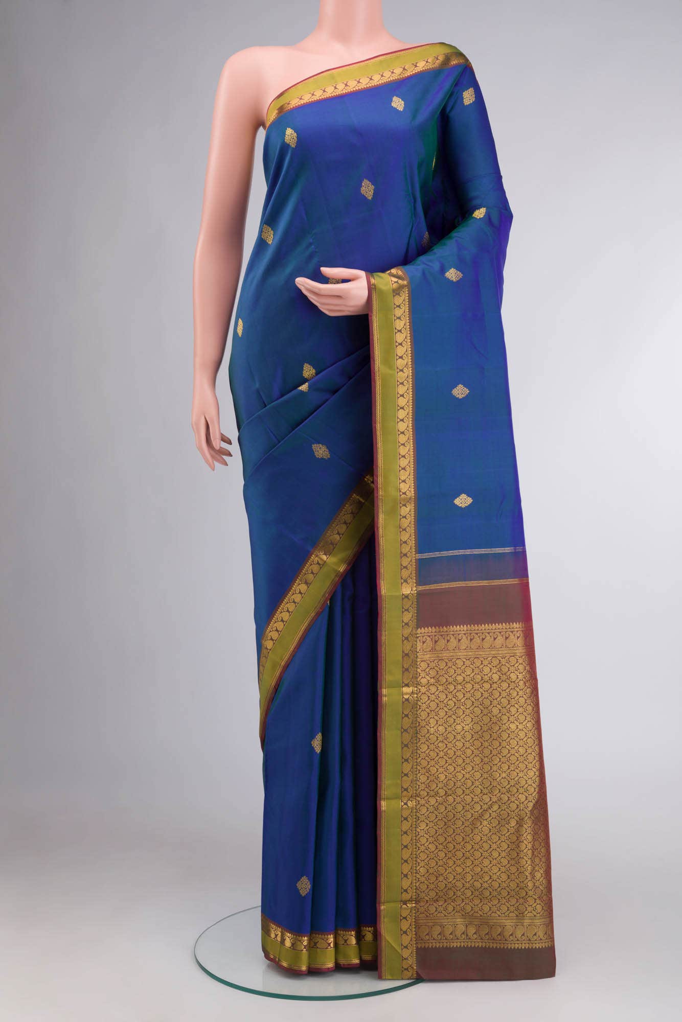 Blue Kanchipuram Saree