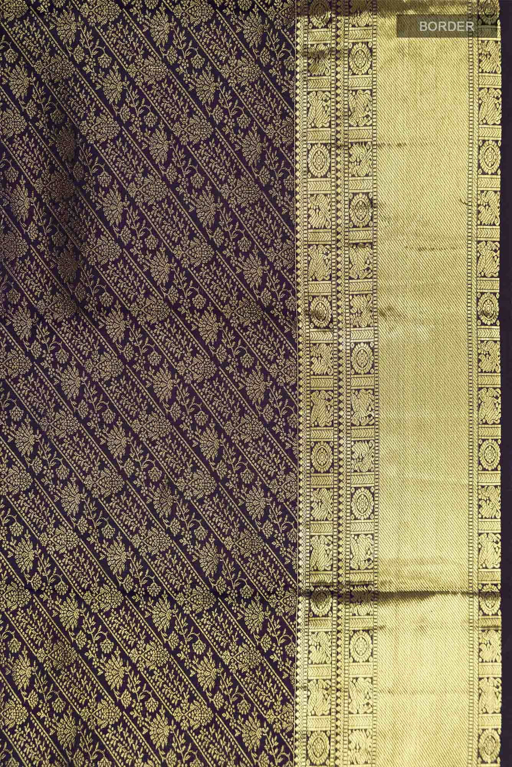 Navy Blue Kanchipuram Silk Saree