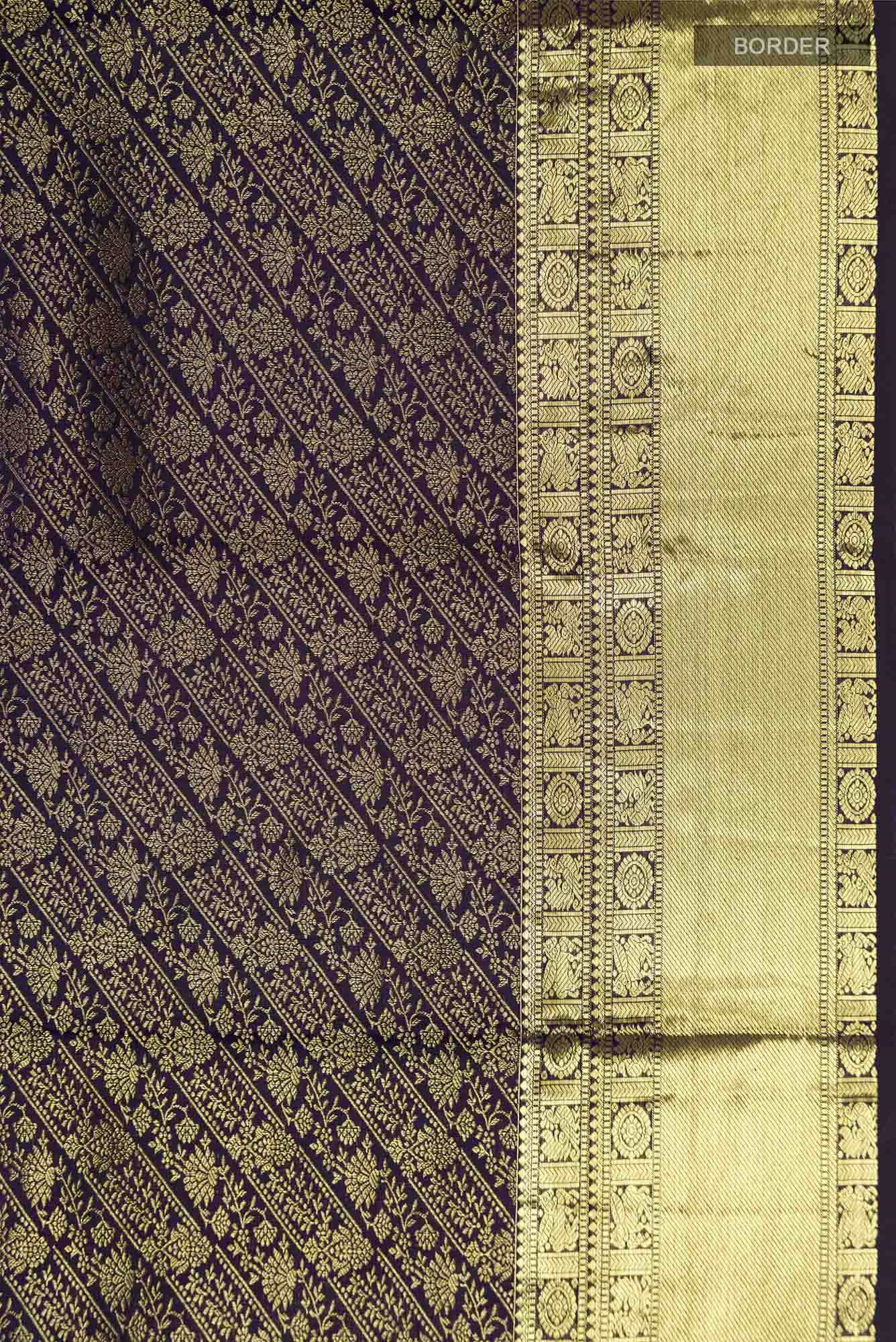 Navy Blue Kanchipuram Silk Saree