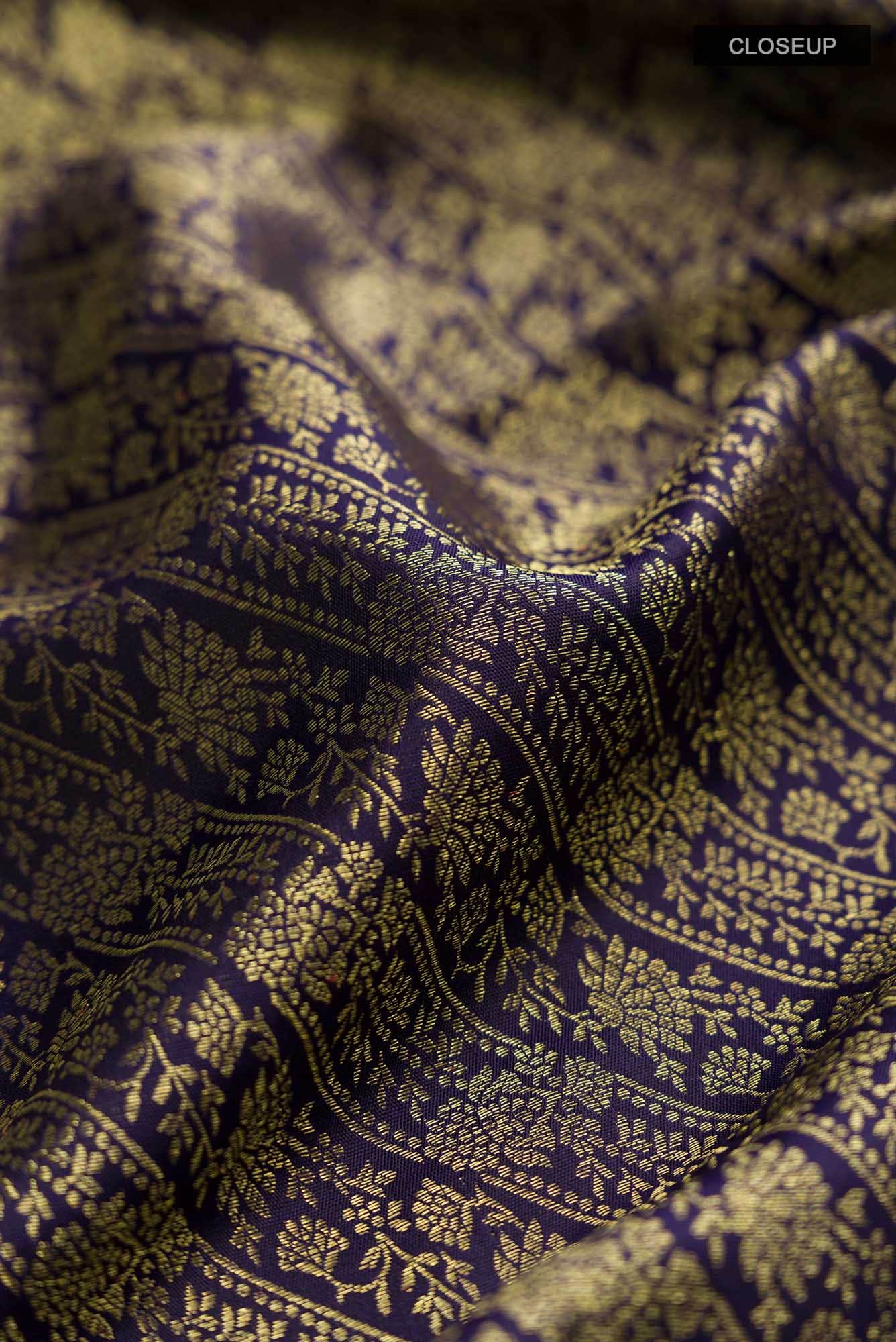 Navy Blue Kanchipuram Silk Saree