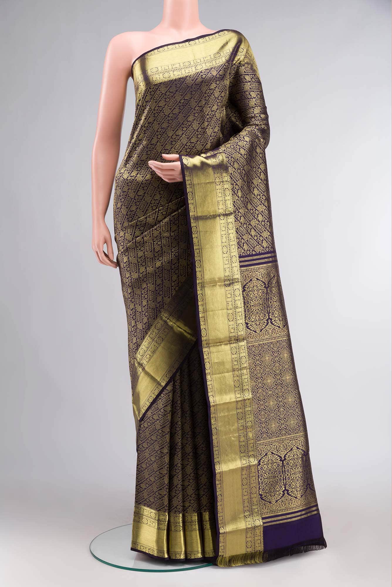 Navy Blue Kanchipuram Silk Saree