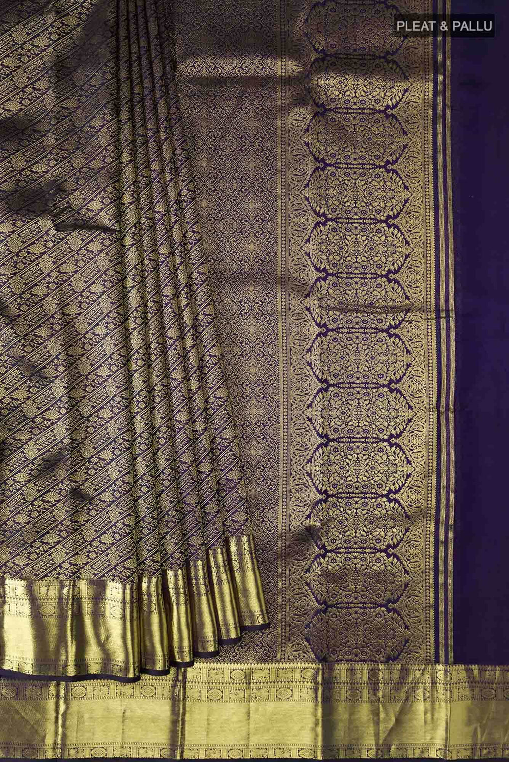 Navy Blue Kanchipuram Silk Saree