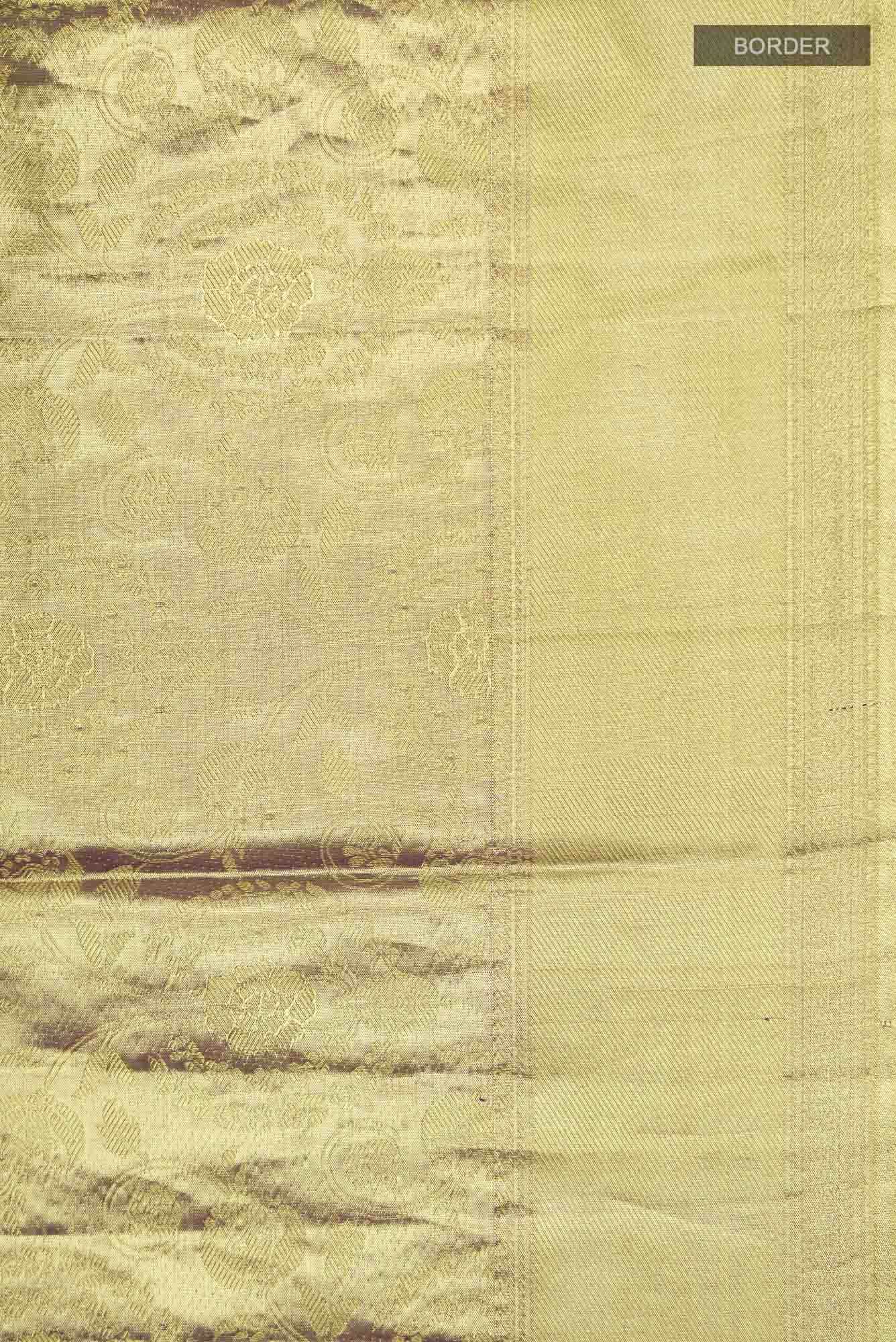 Gold Violet Dual Tone Kanchipuram Tissue Silk Saree