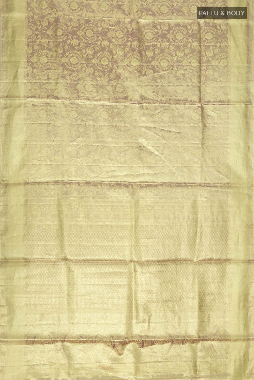Gold Violet Dual Tone Kanchipuram Tissue Silk Saree