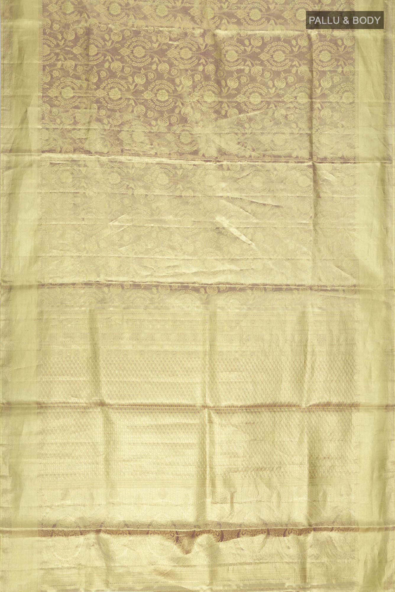Gold Violet Dual Tone Kanchipuram Tissue Silk Saree