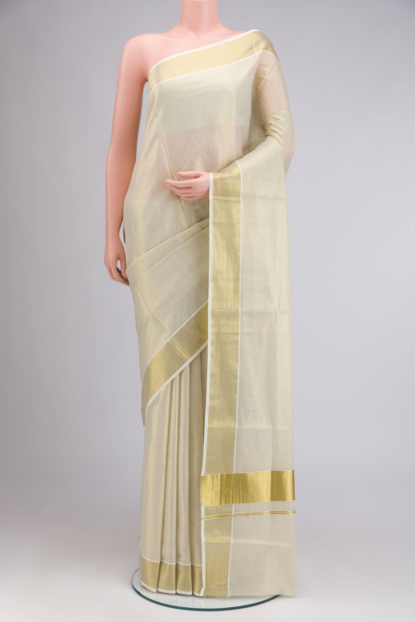 Gold Kerala Cotton Saree