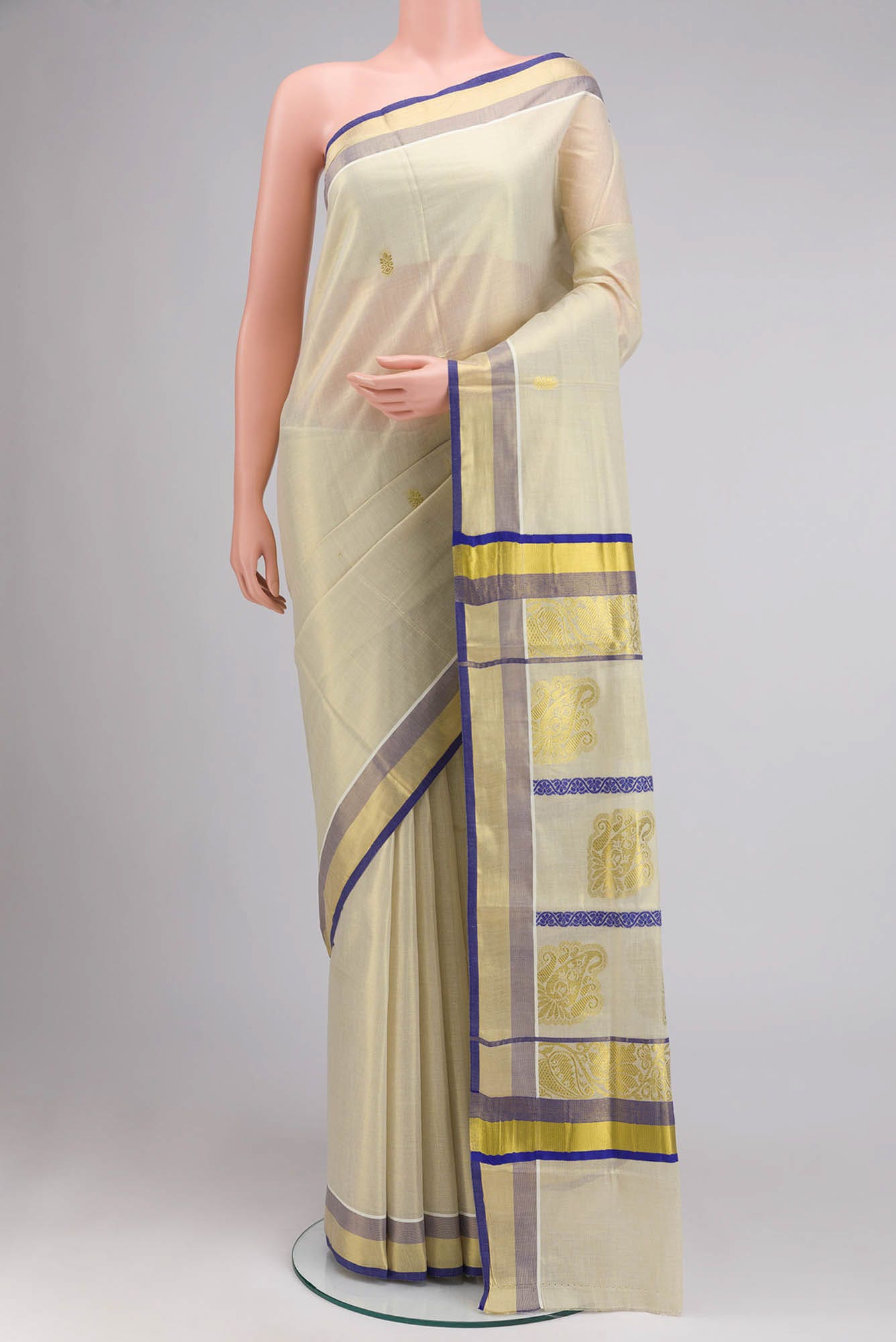 Gold Kerala Cotton Saree