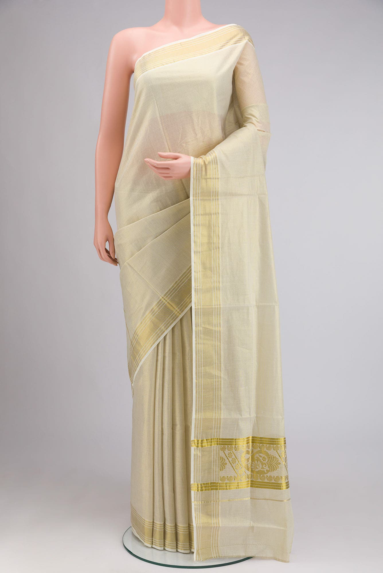 Gold Kerala Cotton Saree