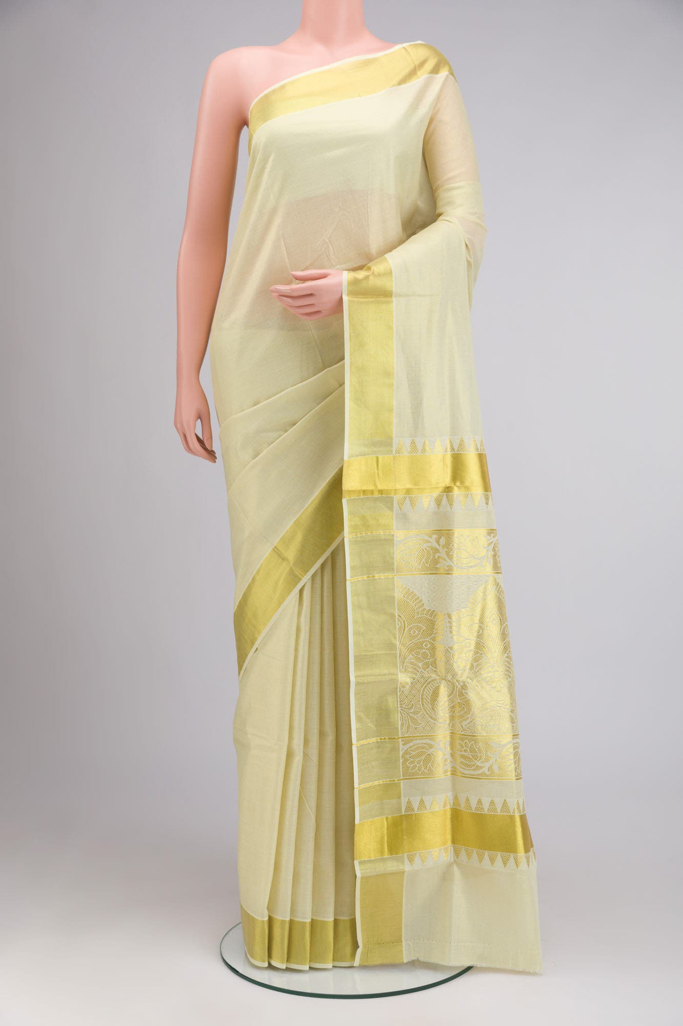 Gold Kerala Cotton Saree