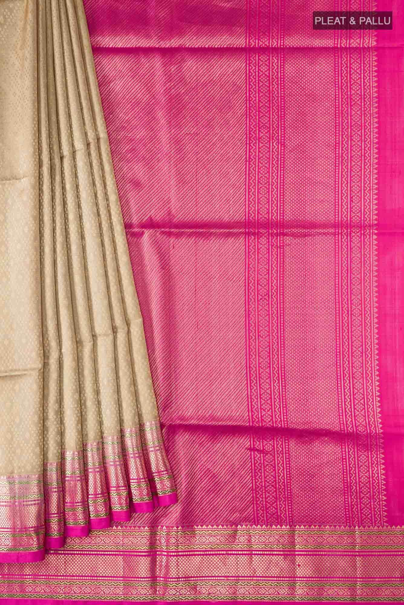 Beige Soft Silk Saree