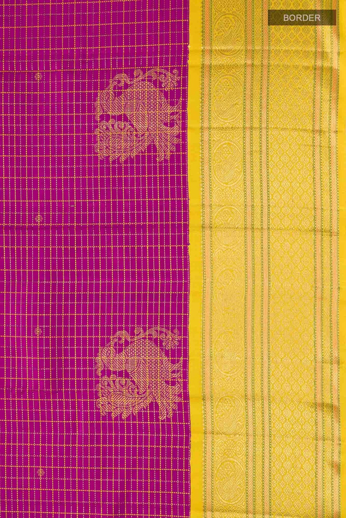 Pure Silk Pure Zari Magenta Kanjivaram Saree