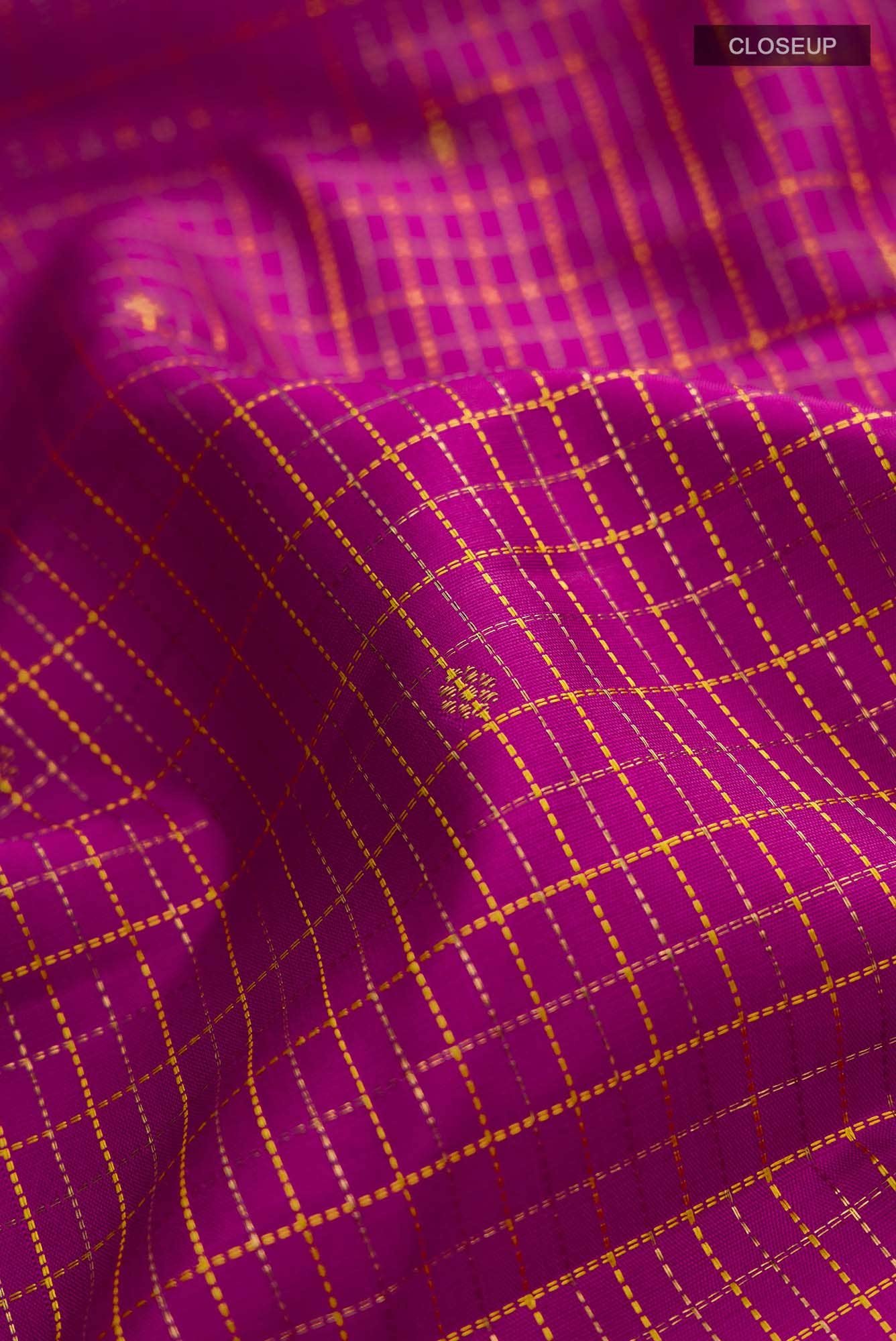 Pure Silk Pure Zari Magenta Kanjivaram Saree