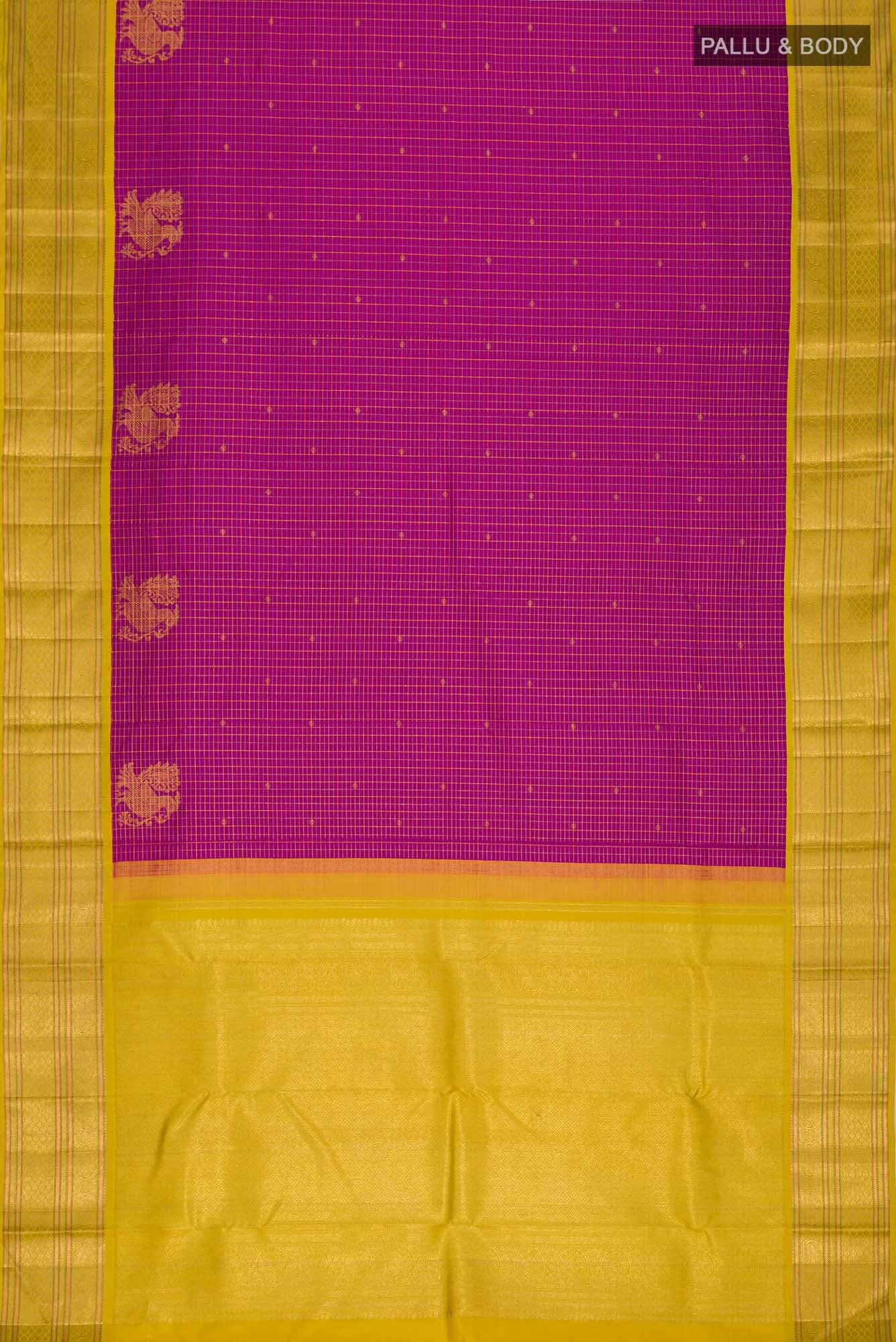 Pure Silk Pure Zari Magenta Kanjivaram Saree
