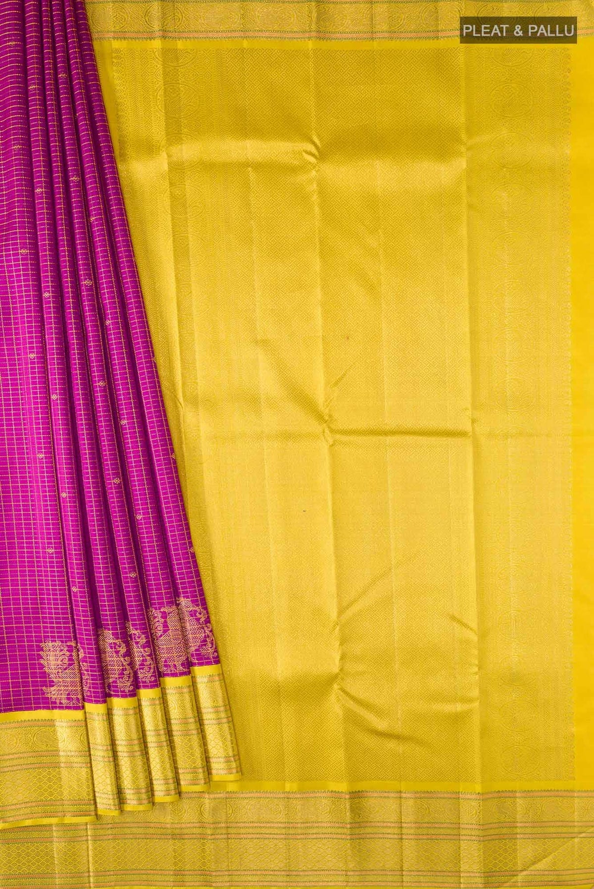Pure Silk Pure Zari Magenta Kanjivaram Saree