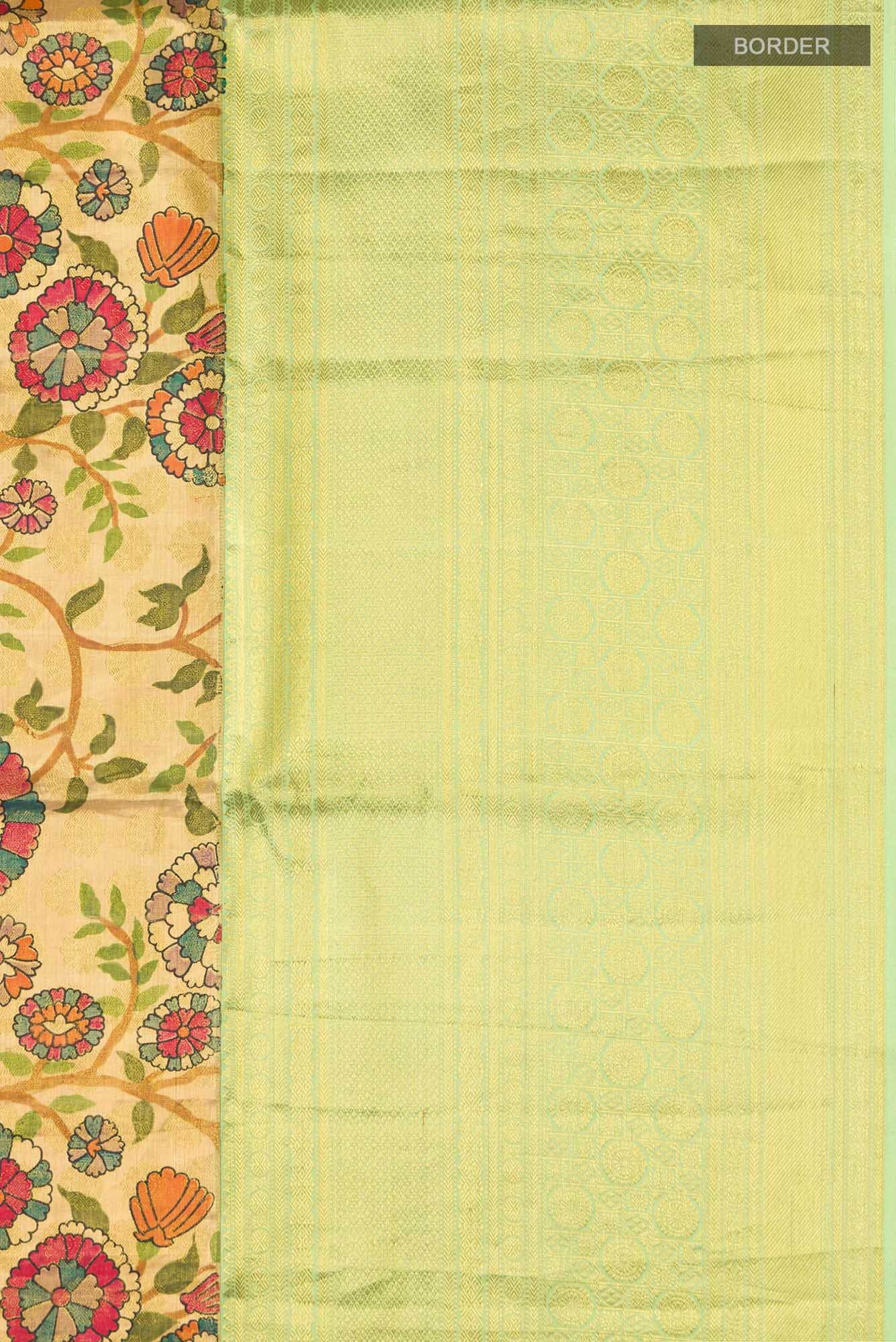Beige Kanchipuram Silk Saree