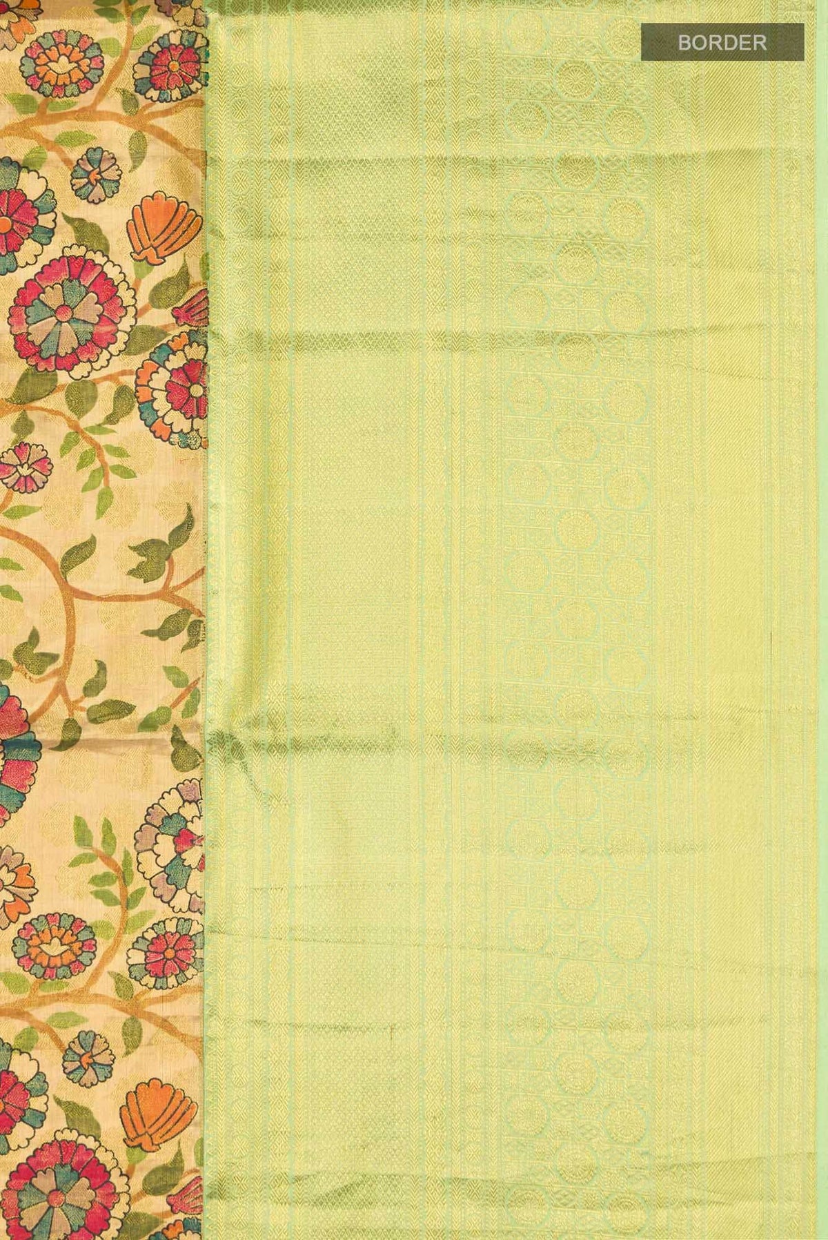 Beige Kanjivaram Silk Saree
