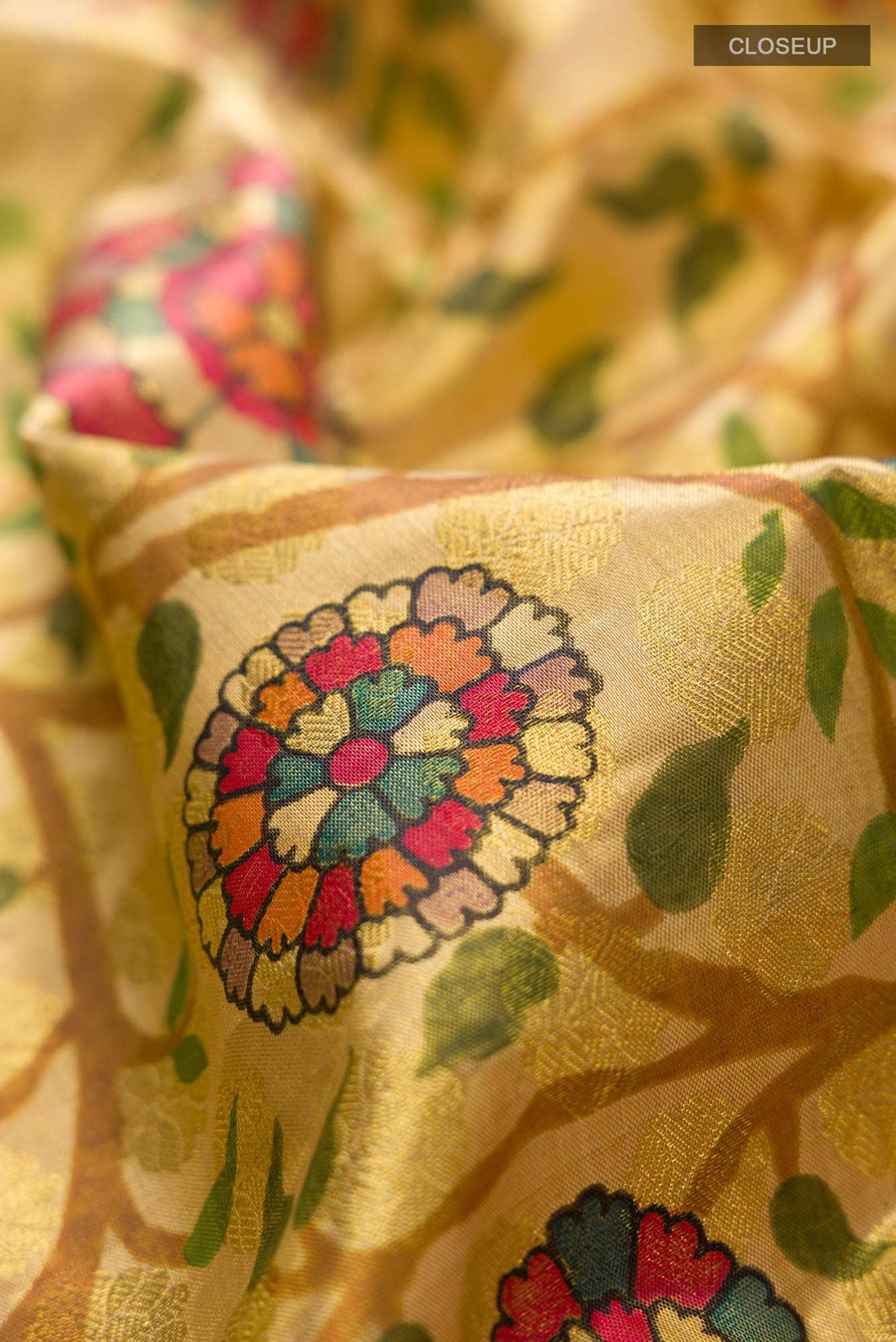 Beige Kanchipuram Silk Saree