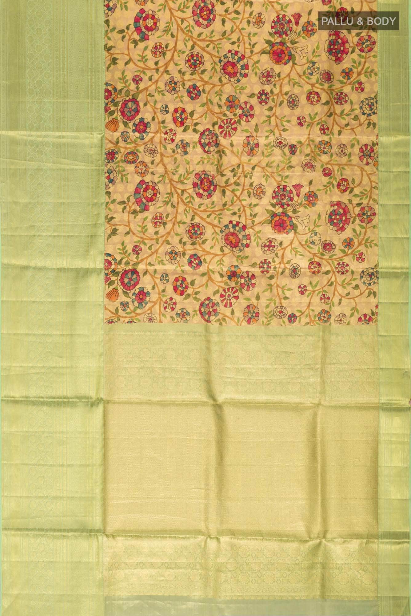 Beige Kanchipuram Silk Saree