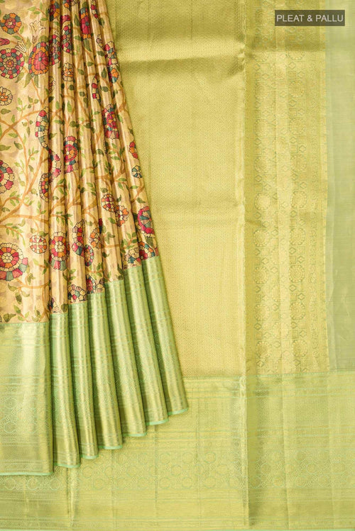 Beige Kanjivaram Silk Saree