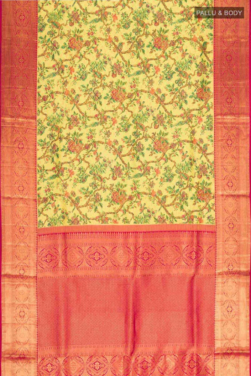 Yellow Kanchipuram Silk Saree