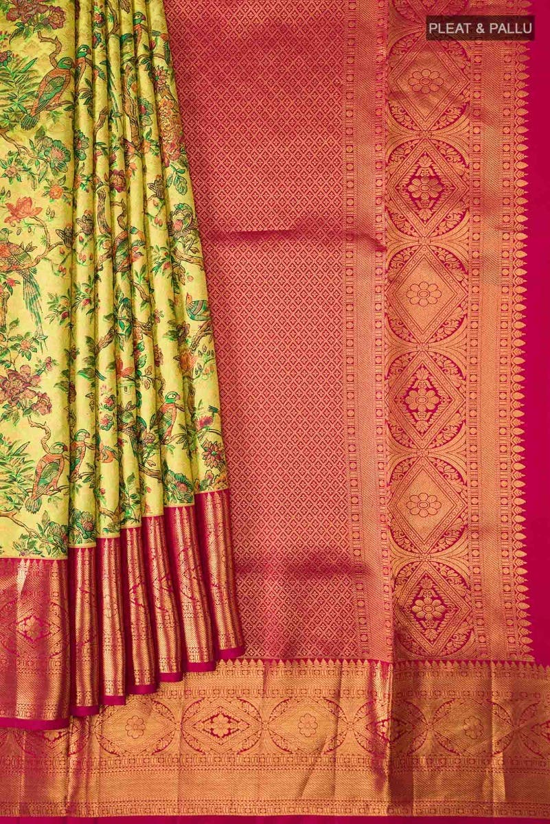 Yellow Kanchipuram Silk Saree