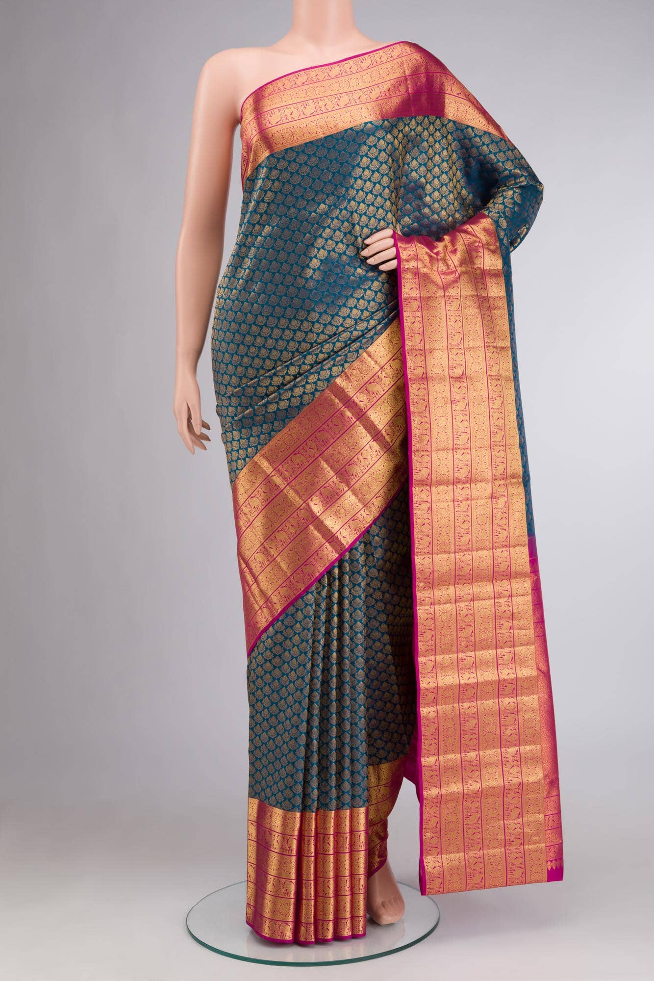Blue Kanchipuram Silk Saree