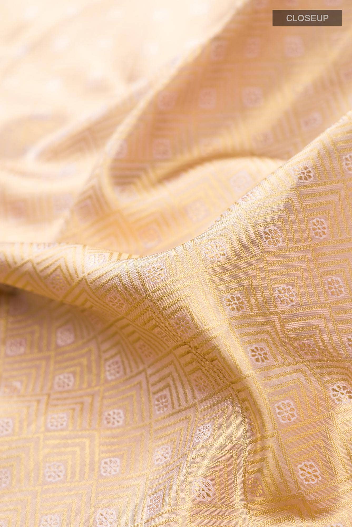 Rose Gold Kanchipuram Tissue Silk Saree