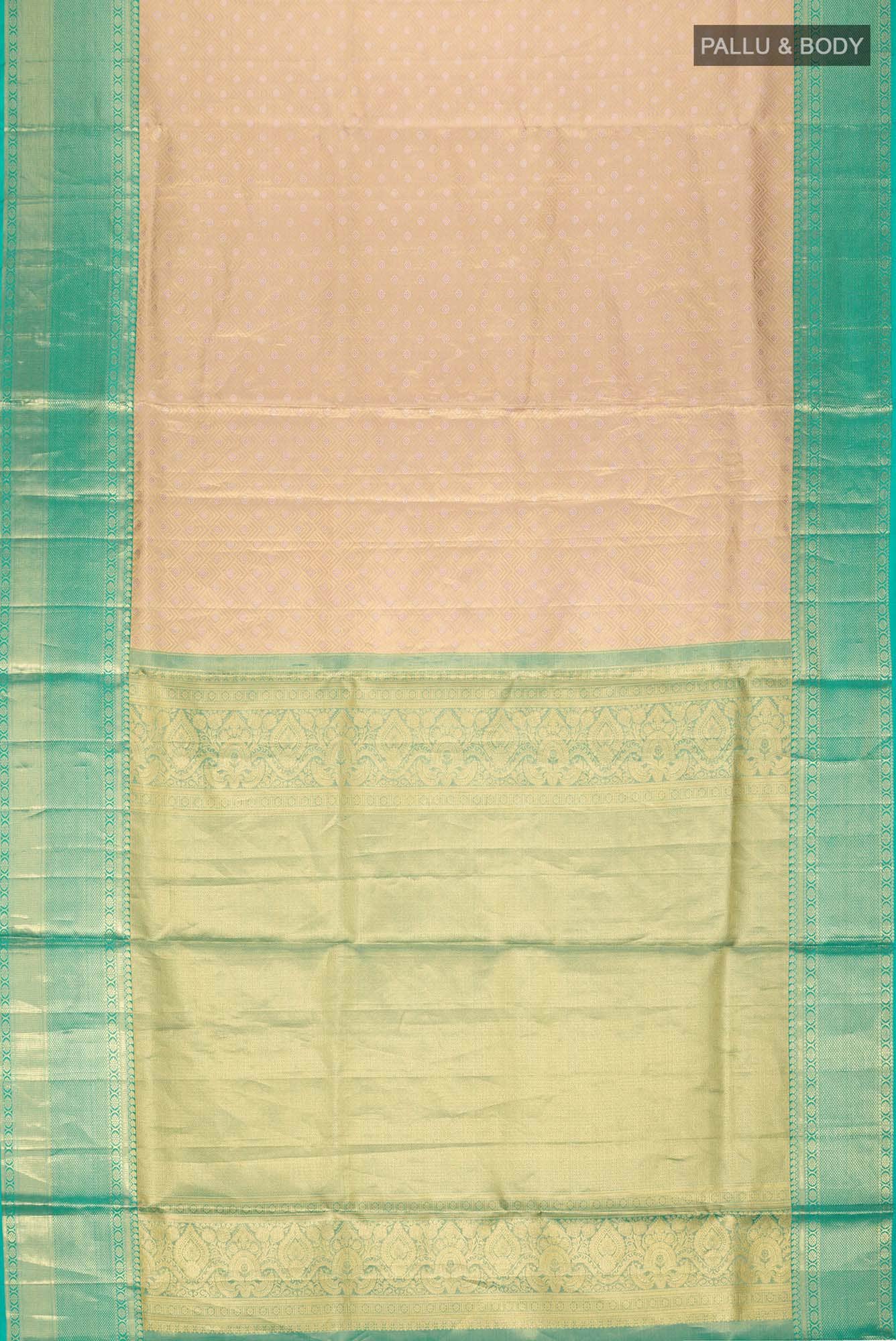Rose Gold Kanchipuram Tissue Silk Saree