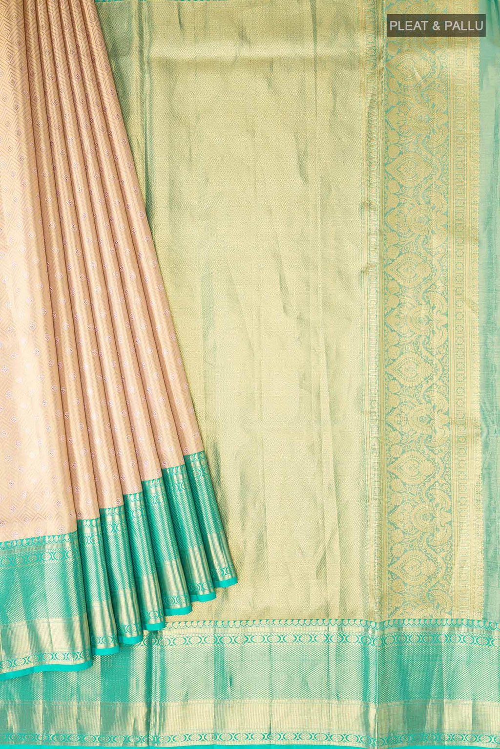 Rose Gold Kanchipuram Tissue Silk Saree