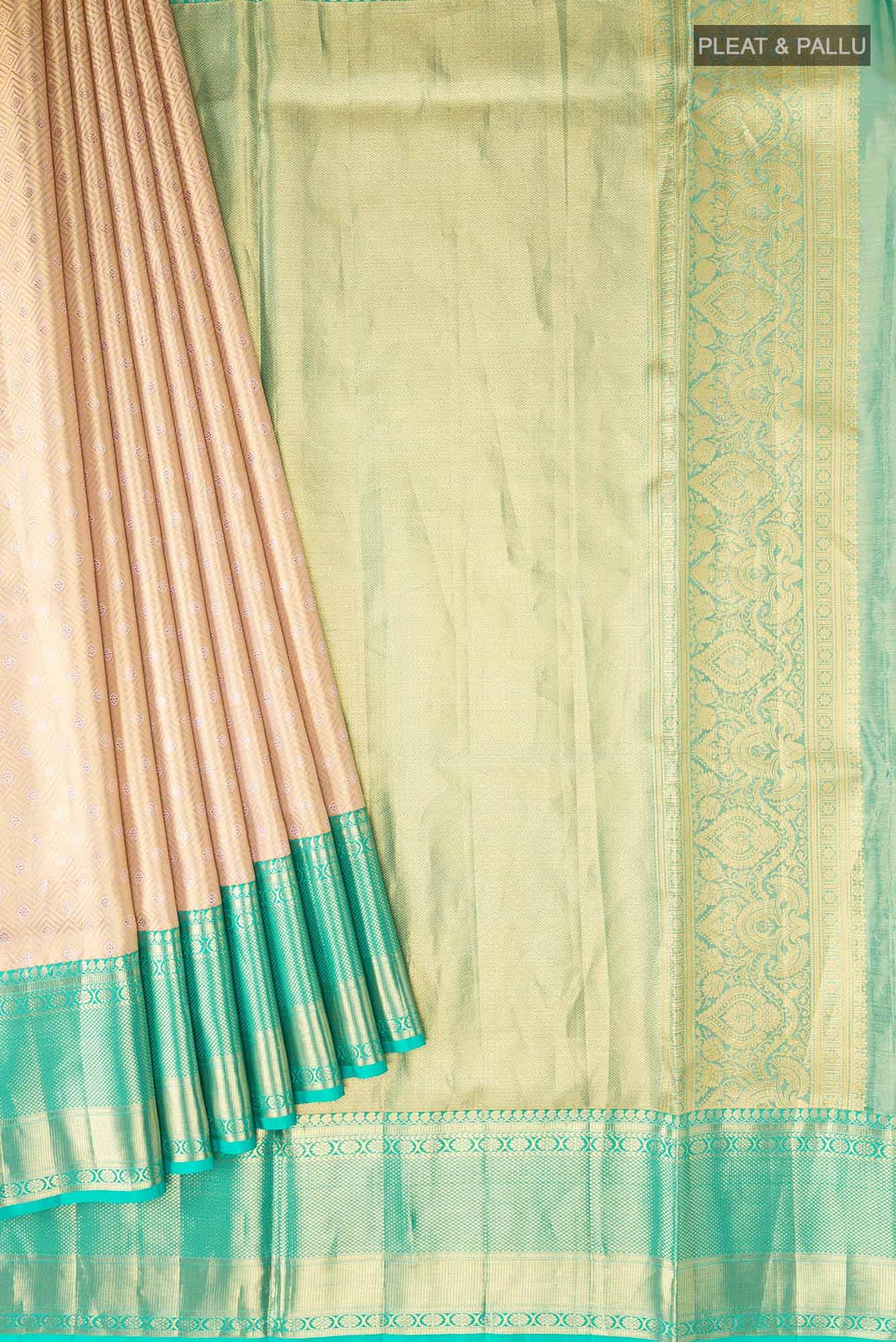 Rose Gold Kanchipuram Tissue Silk Saree