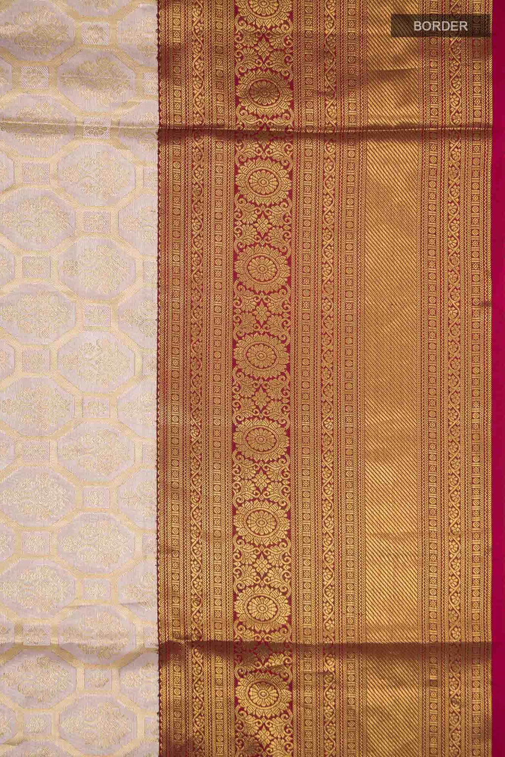 Beige Kanchipuram Silk Saree